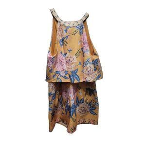 BLUE RAIN‎ Yellow Floral Popover Romper Size M